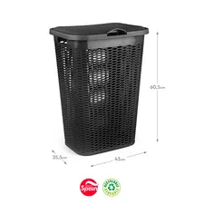 Cesto de Roupa 51L Preto - Marca 359 | Organização e Praticidade na BluePixel.pt