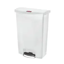 Contentor 90L Resina Slim Jim Step-On com Pedal Branco - Marca 401 | Loja BluePixel