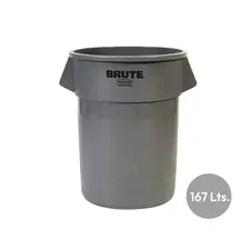 Contentor 167L Brute da marca 401 - Plástico Redondo Cinza sem Tampa | Loja BluePixel