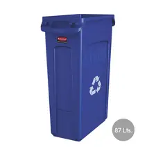 Contentor 87L Slim Jim da marca 401 com canais de ventilação azuis e tampa | Loja BluePixel