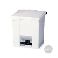 Contentor de 30L em Plástico Branco com Pedal - Marca 401 | Loja BluePixel