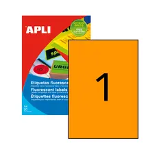 Etiquetas A4 Fluorescentes Laranja 210x297mm 20 Folhas - Marca 40 | BluePixel.pt