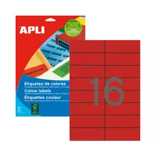 Etiquetas A4 Vermelhas 105x37mm 20 Folhas Apli - Organização e Etiquetagem