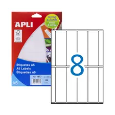 Etiquetas A5 031x100mm 15Fls - Pack de 120 etiquetas para organização | bluepixel.pt
