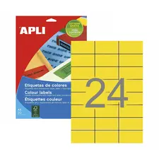 Etiquetas Amarelas A4 70x37mm 20Fls Apli - Pack com 480 unidades para organização