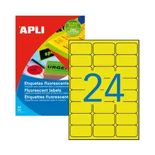 Etiquetas fluorescentes amarelas 64x33,9mm Apli 20Fls 480unem | Loja online BluePixel