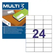Etiquetas A4 70x37mm 100 Folhas Multi3 - Compatíveis com Impressoras Laser e Jato de Tinta | bluepixel.pt