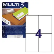 Etiquetas A4 105x148mm 100 Folhas - Pack de 400 etiquetas compatíveis - Loja BluePixel