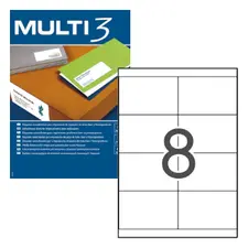 Etiquetas 105x70mm 100Fls A4 Multi3 312 - Etiquetas de Qualidade para Impressoras