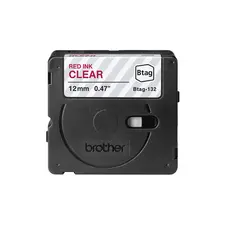 Fita Btag132 12mm x 4m Transparente/Vermelha - Marca 32 | BluePixel.pt