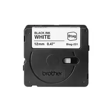 Fita Btag231 12mm x 4m Branco/Preto - Etiquetagem de Alta Qualidade na bluepixel.pt