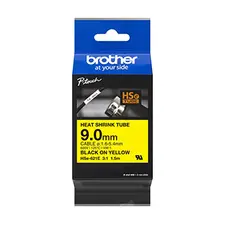 Fita Tubo Termo Retrátil 9mm x 1,5m Amarelo/Preto | Marca 32 | Loja BluePixel