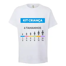 Kit de 6 T-Shirts Brancas para Criança - Vários Tamanhos | Loja BluePixel