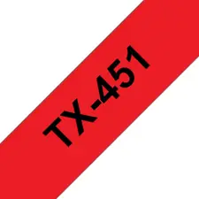 Fita Laminada 24mm x 15m Fundo Vermelho com Texto Preto - Marca 32 | bluepixel.pt