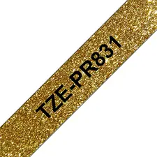 Fita Laminada 12mm x 8m Ouro Premium/Preto - Alta Qualidade na bluepixel.pt