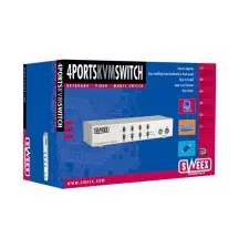 Switch 2 Portas KVM 439 - Controla Dois Computadores com Teclado, Rato e Monitor