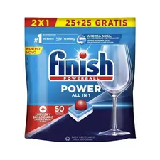 Detergente Máquina Loiça Pastilhas Finish Power 50un - Limpeza Brilhante | bluepixel.pt