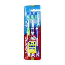 Escova de Dentes Colgate Extra Clean 2+1unidades | Higiene Oral de Qualidade na bluepixel.pt