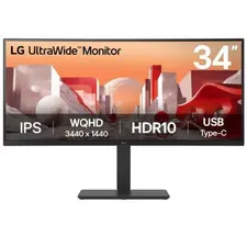 Monitor Profissional Ultrapanorâmico Curvo LG UltraWide 34'' WQHD - Modelo 34BA75QE-B | bluepixel.pt