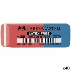 Borracha Faber-Castell Vermelho Azul (40 Unidades)