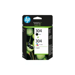 Pack Tinteiros HP 304 Preto/Cor 3JB05A 4ml/2ml