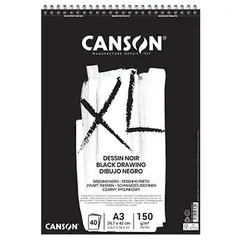 Bloco Espiralado Canson XL Dessin Noir A3 160g 40 Folhas | Loja BluePixel