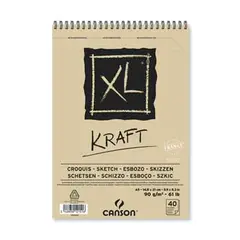Bloco Espiralado Canson XL Kraft A5 90g 40 folhas | Material de Desenho de Alta Qualidade