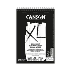 Bloco Espiralado Canson XL Dessin Noir A5 150g - Papel de Alta Qualidade para Desenho | bluepixel.pt
