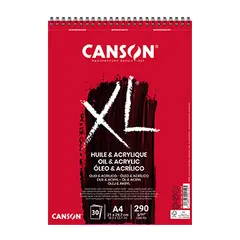 Bloco Espiralado Canson XL A4 para Óleo e Acrílico 290g - Material Artístico de Qualidade