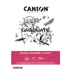 Bloco Canson Graduate Manga Marker Layout A3 70g - Papel para Desenho e Ilustração | bluepixel.pt
