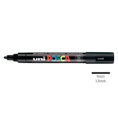 Marcador Uniball Posca PC-5M 1,8mm Preto (24) 1un