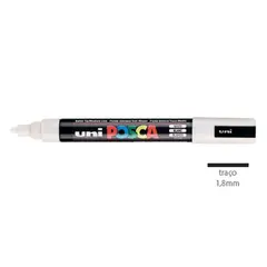 Marcador Uniball Posca PC-5M 1,8mm Branco (1) 1un