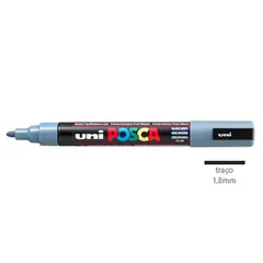 Marcador Uniball Posca PC-5M 1,8mm Cinza Slate (61) 1un