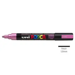 Marcador Uniball Posca PC-5M 1,8mm Rosa Metálico (M13) 1un