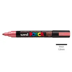 Marcador Uniball Posca PC-5M 1,8mm Vermelho Metal (M15) 1un