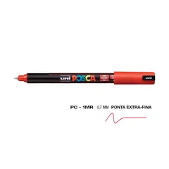 Marcador Uniball Posca PC-1MR 0,7mm Vermelho (15) 1un