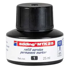 Recarga p/Marcador Permanente Grosso Edding MTK 25ml Preto 1