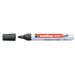 Marcador Quadros Brancos Recarregável Edding 660 Preto 1un