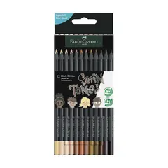 Lápis Cor 12un Faber-Castell Black Edition Tons Pele 18cm