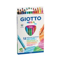 Lápis Cor 12un Cx Cartão Giotto Mega Tri 18cm