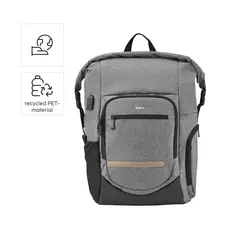 Mochila Portátil 15.6 Roll-Top Terra USB Cinza