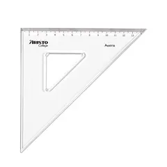 Esquadro de Plástico Cristal 45G-20cm Marca 112 Aristo Geocollege AR23420 | Ferramenta de Precisão