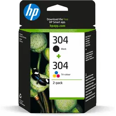 HP 304 2-Pack Black/Tri-color Original Ink Cartridges