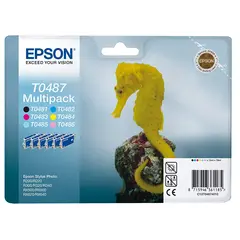 Tinteiro EPSON T0487 Multipack 6 Cores + RF -Stylus Photo R200/220/300/320/340, RX64/500/600/620