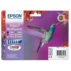 Tinteiro EPSON T0807 Mpack 6 Cores Stylus Photo P50/PX6xx/PX7xx/PX8xx/R2xx/R360/RX560/RX585/RX685