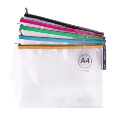 Bolsa A4 Fecho Correr em Plástico Cores Sortidas - Marca 40 | bluepixel.pt