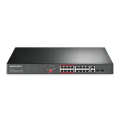 TP-LINK MERCUSYS 16-Port 10/100Mbps + 2-Port Gigabit Rackmount Switch with 16-Port PoE+