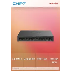 TP-LINK MERCUSYS 8-Port 10/100Mbps + 2-Port Gigabit Desktop Switch with 8-Port PoE+