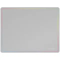 MARS GAMING MMP124 360X260MM GAMING MOUSEPAD RAINBOW LINE EDGE DESIGN NANO-TEXTILE & NON-SLIP NATURAL RUBBER BASE WHITE