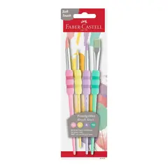 Pack Pincel Guache Aguarela 2 Pontas Nº4/8/10/12 Soft 4un